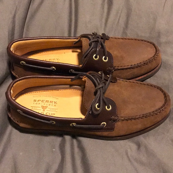 Sperry Topsider Brown Nubuck Gold Cup 